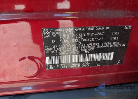 2023 Toyota Rav4 Xle z USA, uszkodzony, nr VIN 2T3W1RFV4PW266755